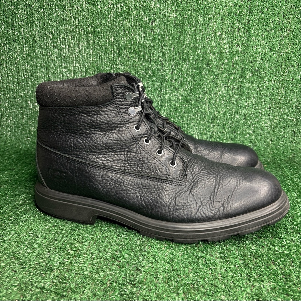 UGG Mens Biltmore‎ Mid Plain Toe Boots Black Leather Size 12 M